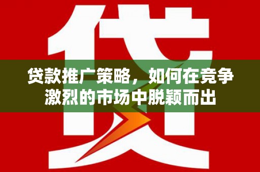 九台贷款推广策略，如何在竞争激烈的市场中脱颖而出