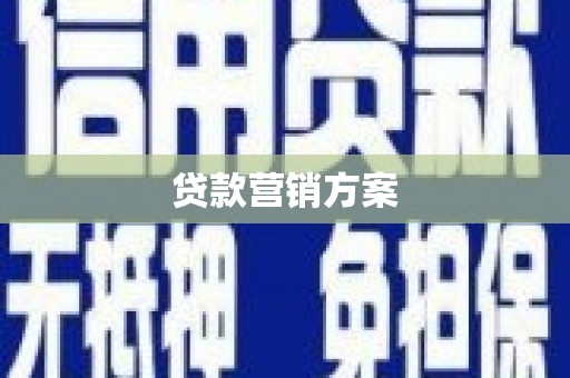 九台贷款营销方案