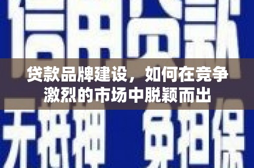 九台贷款品牌建设，如何在竞争激烈的市场中脱颖而出