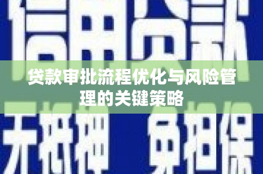 九台贷款审批流程优化与风险管理的关键策略