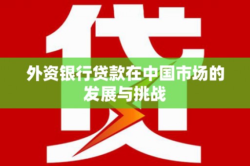 九台外资银行贷款在中国市场的发展与挑战