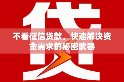 九台不看征信贷款，快速解决资金需求的秘密武器