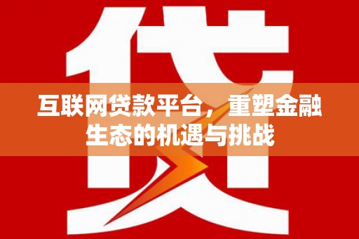 九台互联网贷款平台，重塑金融生态的机遇与挑战