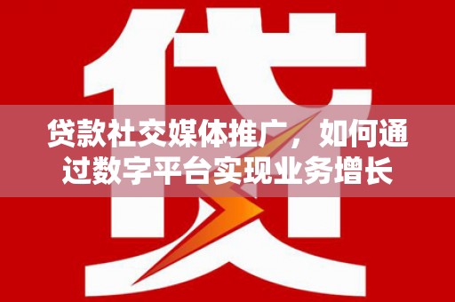 九台贷款社交媒体推广，如何通过数字平台实现业务增长