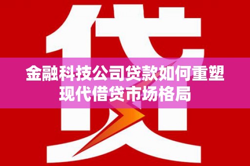 九台金融科技公司贷款如何重塑现代借贷市场格局