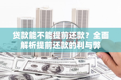 九台贷款能不能提前还款？全面解析提前还款的利与弊