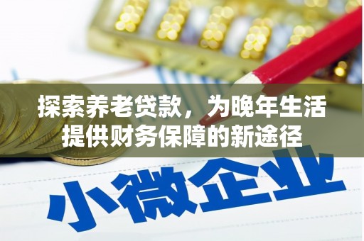 九台探索养老贷款，为晚年生活提供财务保障的新途径