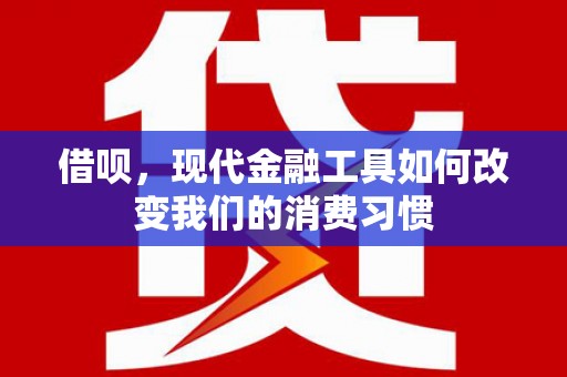 九台借呗，现代金融工具如何改变我们的消费习惯