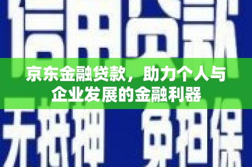 九台京东金融贷款，助力个人与企业发展的金融利器