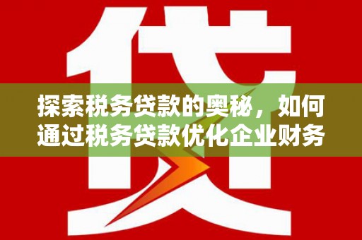 九台探索税务贷款的奥秘，如何通过税务贷款优化企业财务